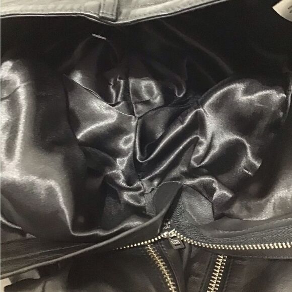 LPA Black Leather High Waist Straight Leg Front Zipper Leg Pants Size XS - Picture 10 of 16